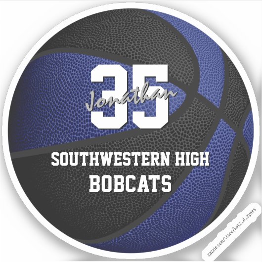 Blaue Mannschaft Basketball Aufkleber (Vorderseite)