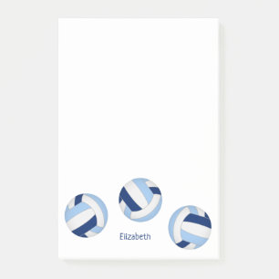 Blaue Mannschaft Farben Volleyballsportler Post-it Klebezettel
