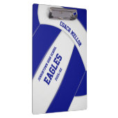 Blaue Mannschaft Farben Volleyballtrainer Klemmbrett (Rechts)