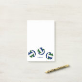 Blaue Mannschaft Farben Volleyballtrainer Post-it Klebezettel (Auf Schreibtisch)