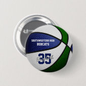 Blaue Mannschaft: Jungs Basketball Button (Vorne & Hinten)