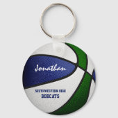 Blaue Mannschaft: Jungs-Basketball Schlüsselanhänger (Vorderseite)