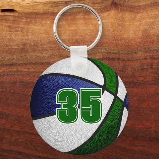 Blaue Mannschaft: Jungs-Basketball Schlüsselanhänger (Rückseite)