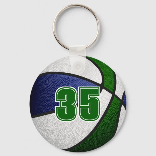 Blaue Mannschaft: Jungs-Basketball Schlüsselanhänger (Rückseite)