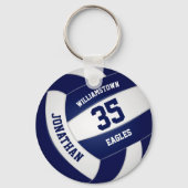 Blaue Mannschaft Jungs Mädchen Volleyball Schlüsselanhänger (Rückseite)