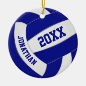 Blaue Mannschaft Mädchen Sport Volleyball Keramik Ornament (Vorne)