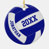 Blaue Mannschaft Mädchen Sport Volleyball Keramik Ornament (Hinten)