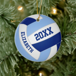 Blaue Mannschaft Sportvolleyball Keramik Ornament