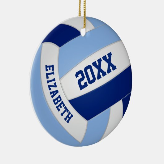 Blaue Mannschaft Sportvolleyball Keramik Ornament (Rechts)