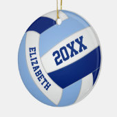 Blaue Mannschaft Sportvolleyball Keramik Ornament (Links)
