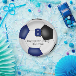 Blaue Mannschaftsfarben Fußball-Kindersport-Party Pappteller