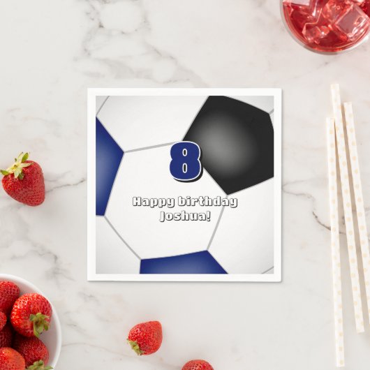 Blaue Mannschaftsfarben Fußball-Kindersport-Party Serviette (Beispiel)