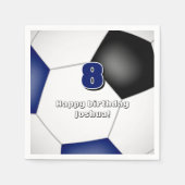 Blaue Mannschaftsfarben Fußball-Kindersport-Party Serviette (Vorderseite)