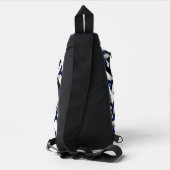 Blaue Mannschaftsfarben - Volleyball mit Monogramm Crossbody Bag (Rückseite)