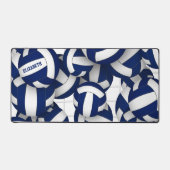 Blaue Mannschaftsfarben - Volleyballs personalisie Schreibtischunterlage (Vorderseite)