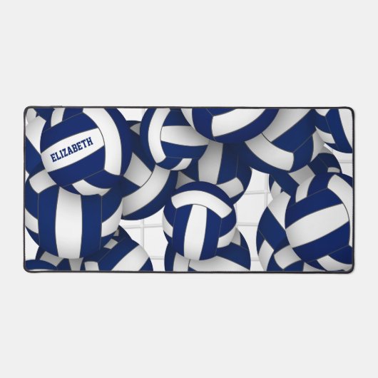 Blaue Mannschaftsfarben - Volleyballs personalisie Schreibtischunterlage (Vorderseite)