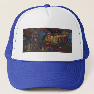 Blaue Mäntel Truckerkappe
