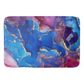 BLAUE MARBLE AGATE SILVER GLITZER GLAM BADEMATTE (Vorderseite)