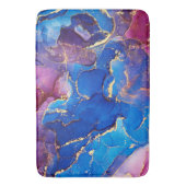 BLAUE MARBLE AGATE SILVER GLITZER GLAM BADEMATTE (Vorderseite Vertikal)