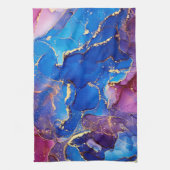 BLAUE MARBLE AGATE SILVER GLITZER GLAM GESCHIRRTUCH (Vertikal)