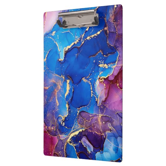 BLAUE MARBLE AGATE SILVER GLITZER GLAM KLEMMBRETT (Links)