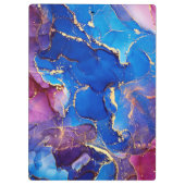 BLAUE MARBLE AGATE SILVER GLITZER GLAM KLEMMBRETT (Rückseite)