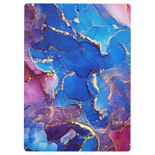 BLAUE MARBLE AGATE SILVER GLITZER GLAM KLEMMBRETT (Rückseite)