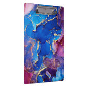 BLAUE MARBLE AGATE SILVER GLITZER GLAM KLEMMBRETT (Rechts)