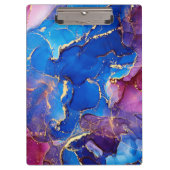 BLAUE MARBLE AGATE SILVER GLITZER GLAM KLEMMBRETT (Vorderseite)