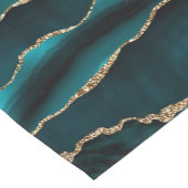 BLAUE MARBLE AGATE SILVER GLITZER GLAM KURZER TISCHLÄUFER (Ecke)