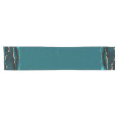 BLAUE MARBLE AGATE SILVER GLITZER GLAM KURZER TISCHLÄUFER (Horizontal)