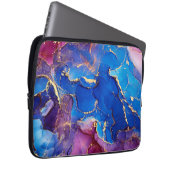 BLAUE MARBLE AGATE SILVER GLITZER GLAM LAPTOPSCHUTZHÜLLE (Vorne Rechts)