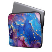 BLAUE MARBLE AGATE SILVER GLITZER GLAM LAPTOPSCHUTZHÜLLE (Vorderseite Links)
