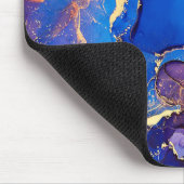 BLAUE MARBLE AGATE SILVER GLITZER GLAM MOUSEPAD (Ecke)