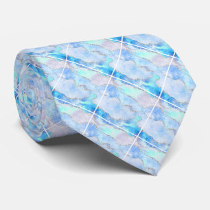 BLAUE MARBLED ABSTRAKT OCEAN KRAWATTE