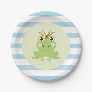 Blaue Märchen-Fee-Geschichte Froschkönig Babyparty Pappteller