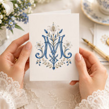 Blaue Marianische Monogramm Katholische Korrespond