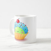 Blaue Marienkäfer-Kuchen-Tasse Kaffeetasse (Vorderseite Links)