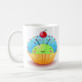 Blaue Marienkäfer-Kuchen-Tasse Kaffeetasse (Links)