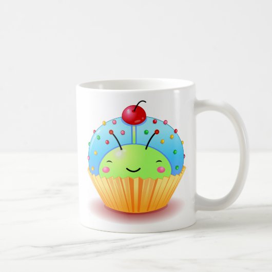 Blaue Marienkäfer-Kuchen-Tasse Kaffeetasse (Rechts)