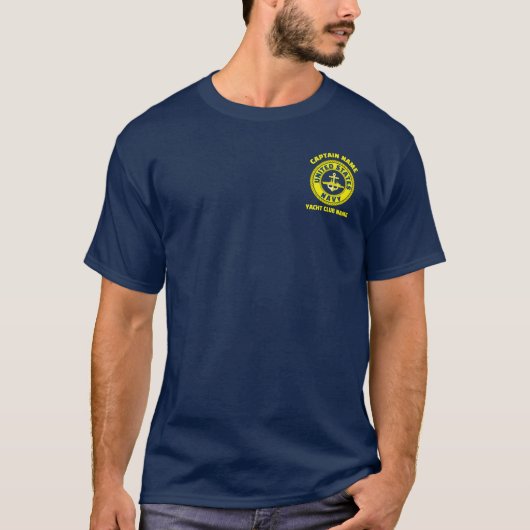 Blaue Marine Anchor nautische Kapitän Sommer T-Shirt (Vorderseite)