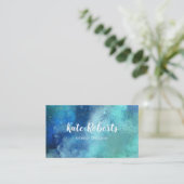 Blaue Marine-Aquarell-Visitenkarte | kreativ Visitenkarte (Stehend Vorderseite)