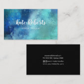 Blaue Marine-Aquarell-Visitenkarte | kreativ Visitenkarte (Vorne/Hinten)