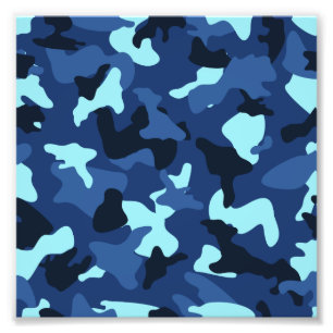 Blaue Marine-Armee Camouflage Muster Fotodruck