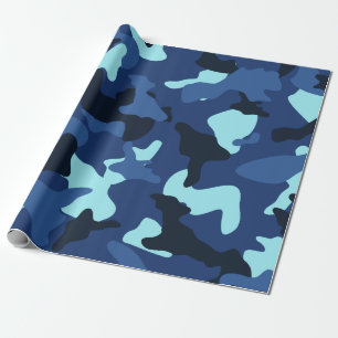 Blaue Marine-Armee-Tarnmuster-Tarnung Geschenkpapier