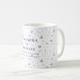 Blaue Marine Blumen Florale Hochzeitsgeschenke Kaffeetasse