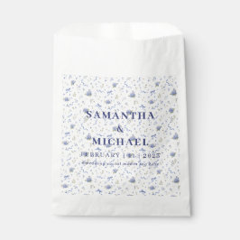 Blaue Marine Blumen Moderne Minimalistische Floral Geschenktütchen