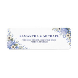 Blaue Marine Blumen Neuvermählte Hochzeitsadresse