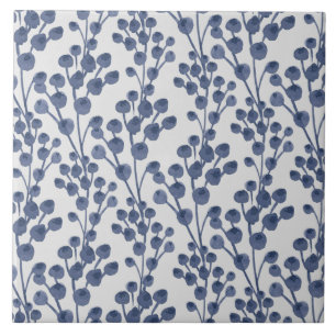Blaue Marine Botanik Fliese