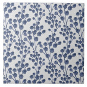 Blaue Marine botanisch Fliese (Vorderseite)
